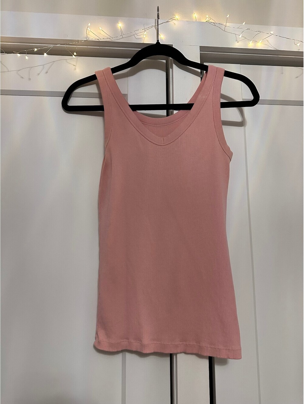 Uniqlo Pink Ribbed Cotton Spandex Tank Top Size S